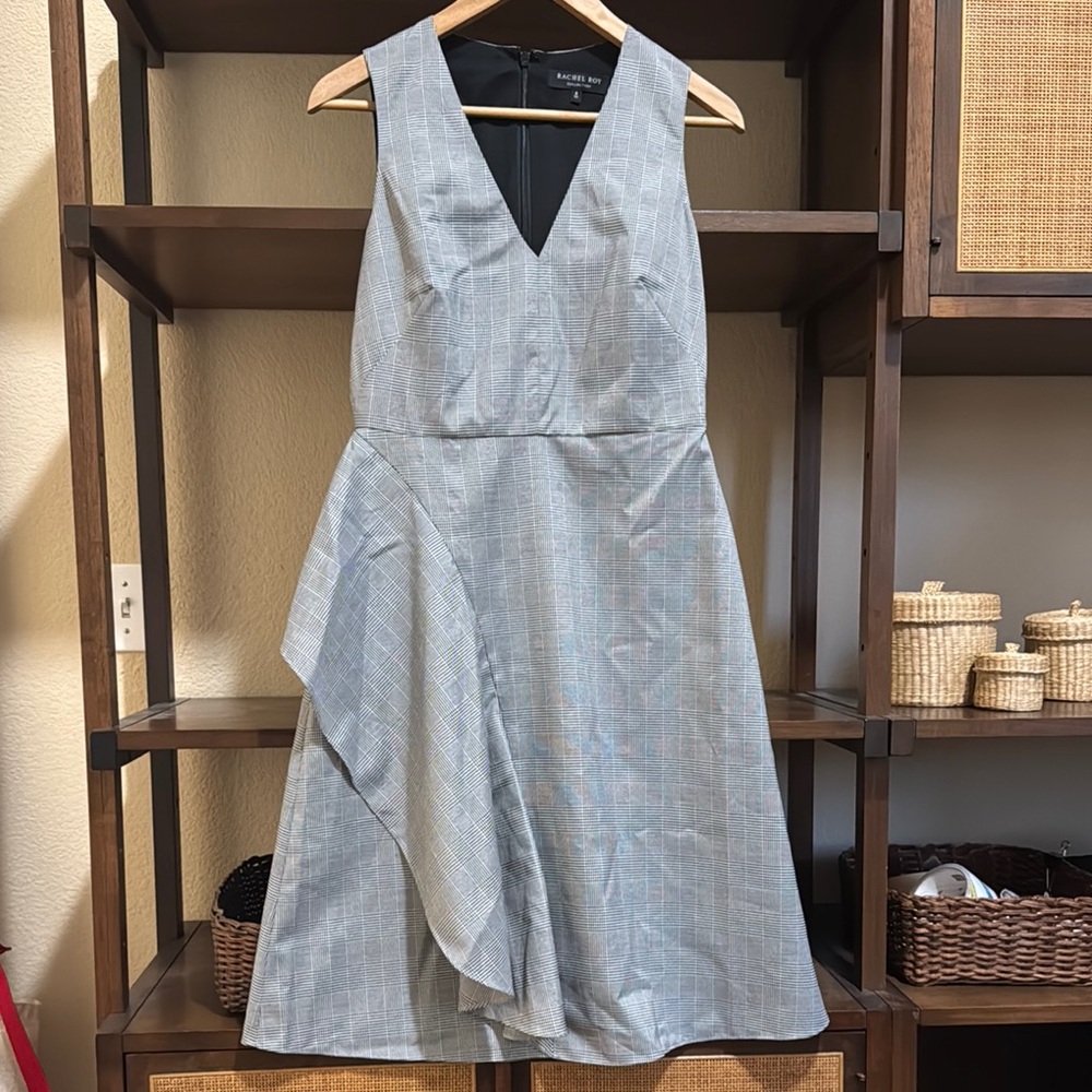 RACHEL Rachel Roy Blue Asymmetrical A-Line Dress